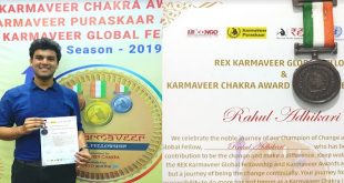 IIT Gold Medalist Awarded Karmaveer Chakra by iCONGO & United Nations
