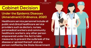 Promulgation of an Ordinance to amend the Epidemic Diseases Act, 1897 in the light of the pandemic situation of COVID-19