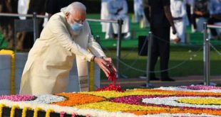 PM Narendra Modi pays tributes to Mahatma Gandhi on his Jayanti at Rajghat
