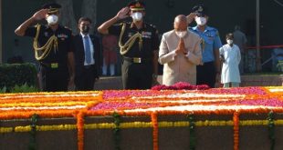 President Ram Nath Kovind paid tributes to former Prime Minister Lal Bahadur Shastri at Vijay Ghat on his birth anniversary.