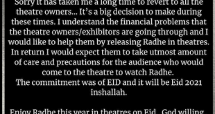 Big news! On theatre owners’ request, Salman Khan confirms a theatrical release for ‘Radhe’ on this Eid